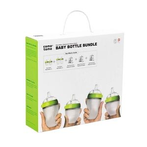 Comotomo Silicone Baby Bottles with Green Accents